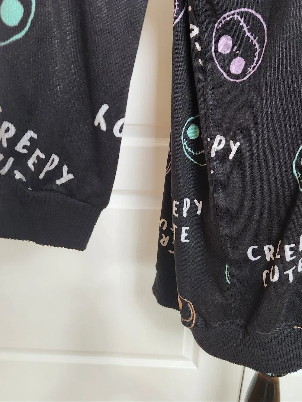 Disney The Nightmare Before Christmas Womens Sleep Shirt Large Hood Creepy Cute